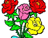 Dibujo Ramo de rosas pintado por rantanplan