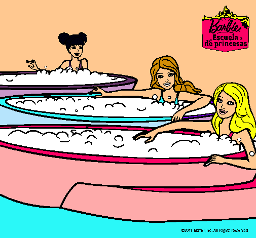 Barbie y sus amigas en el jacuzzi