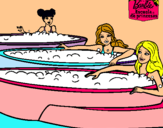 Dibujo Barbie y sus amigas en el jacuzzi pintado por adali