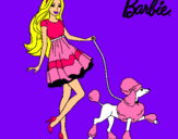 Dibujo Barbie paseando a su mascota pintado por adina