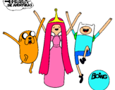Dibujo Jake, Princesa Chicle y Finn pintado por luana-star