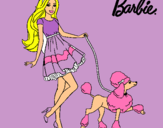 Dibujo Barbie paseando a su mascota pintado por laurita17