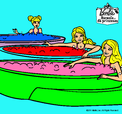 Barbie y sus amigas en el jacuzzi