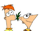 Dibujo Phineas y Ferb pintado por miniguasa