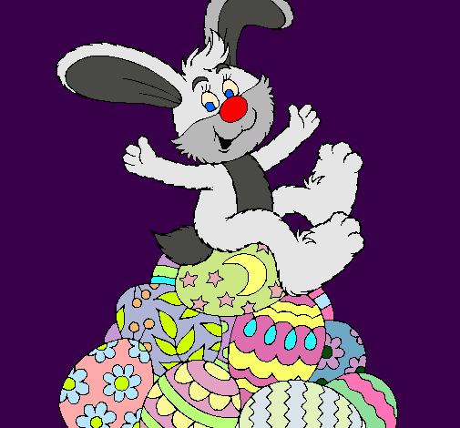 Dibujo Conejo de Pascua pintado por cosetina