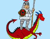 Dibujo Caballero San Jorge y el dragon pintado por guillemilkyw