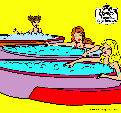 Barbie y sus amigas en el jacuzzi