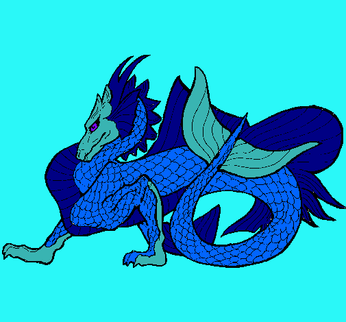 Dibujo Dragón de mar pintado por nicko