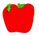 Dibujo Gusano en la fruta pintado por alegandro