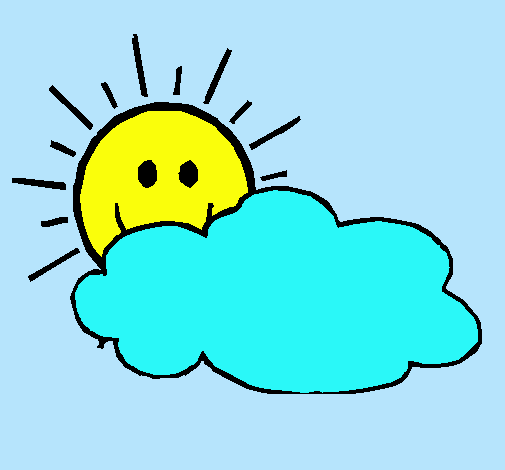 Dibujo Sol y nube pintado por Helga