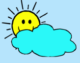 Dibujo Sol y nube pintado por Helga
