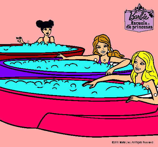 Barbie y sus amigas en el jacuzzi