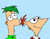 Dibujo Phineas y Ferb pintado por AlanisV