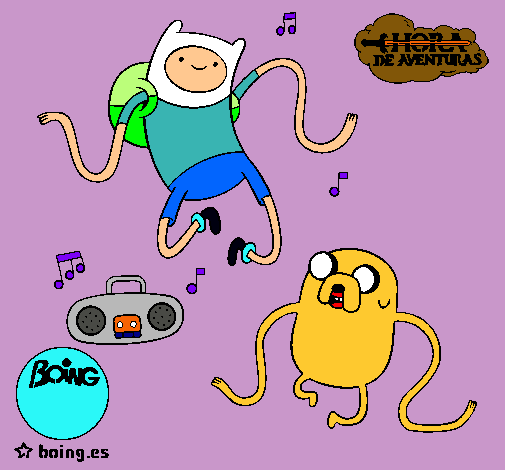 Finn y Jake escuchando música