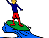 Dibujo Surfista pintado por surf
