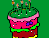 Dibujo Pastel de cumpleaños 2 pintado por yama