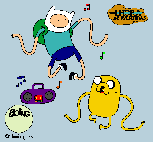 Finn y Jake escuchando música