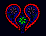Dibujo Corazón de flores pintado por joaquin78