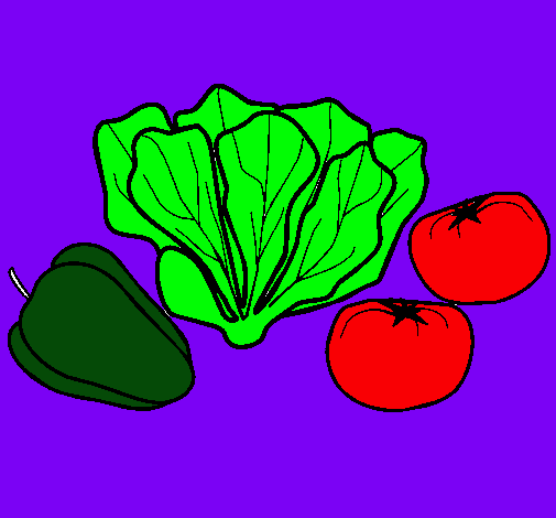 Dibujo Verduras pintado por migl
