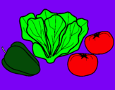 Dibujo Verduras pintado por migl