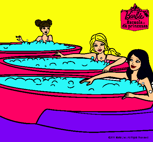 Barbie y sus amigas en el jacuzzi