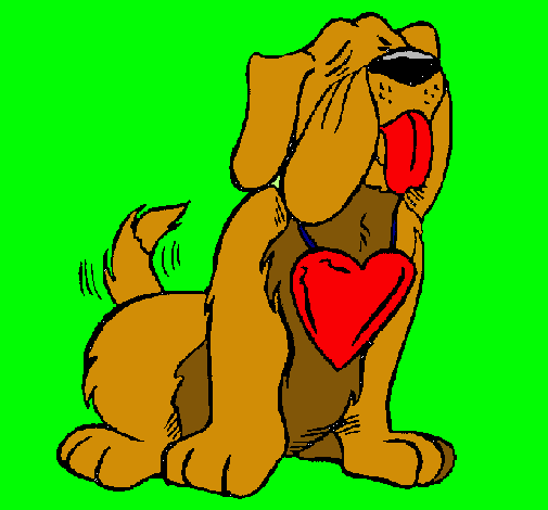 Dibujo Perro enamorado pintado por yisel