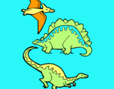 Dibujo Tres clases de dinosaurios pintado por Nicolas24