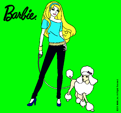 Dibujo Barbie con look moderno pintado por vlentinita