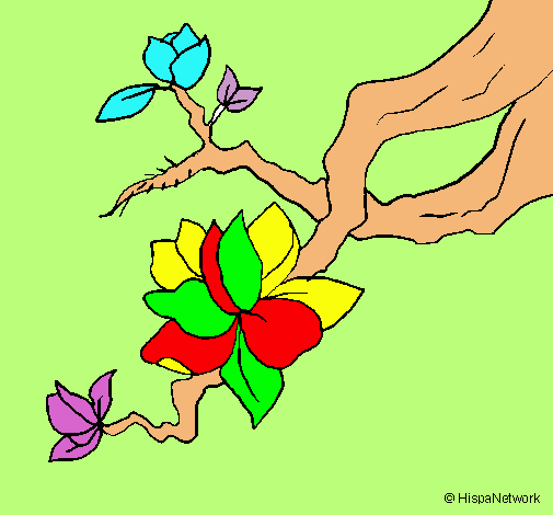 Dibujo Flor de almendro pintado por lgansito