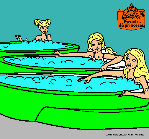 Barbie y sus amigas en el jacuzzi