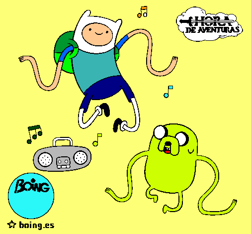 Finn y Jake escuchando música