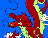 Dibujo Dragón japonés pintado por spaida