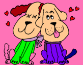 Dibujo Perritos enamorados pintado por chapoereere