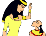 Dibujo Madre e hijo egipcios pintado por Flopp