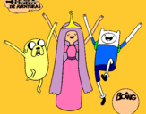 Dibujo Jake, Princesa Chicle y Finn pintado por edurne_007