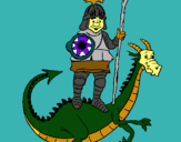 Dibujo Caballero San Jorge y el dragon pintado por chuskoe