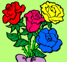 Dibujo Ramo de rosas pintado por tarados