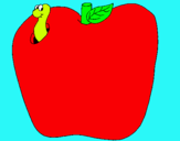 Dibujo Gusano en la fruta pintado por julietth