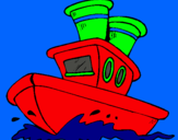 Dibujo Barco en el mar pintado por danirichar