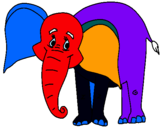 Dibujo Elefante feliz pintado por nelsonmandel