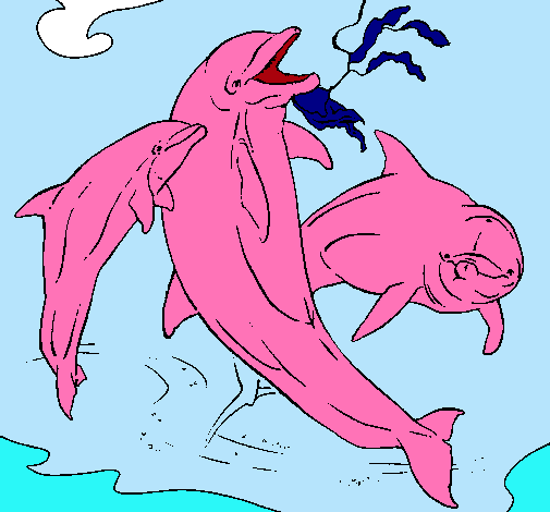 Dibujo Delfines jugando pintado por GIANLUCCA
