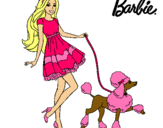 Dibujo Barbie paseando a su mascota pintado por mariaaxD