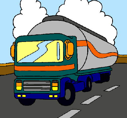 Dibujo Camión cisterna pintado por PEPITAYO5