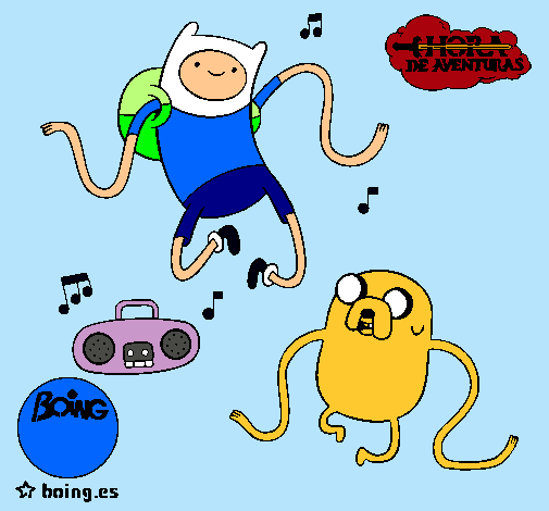 Finn y Jake escuchando música