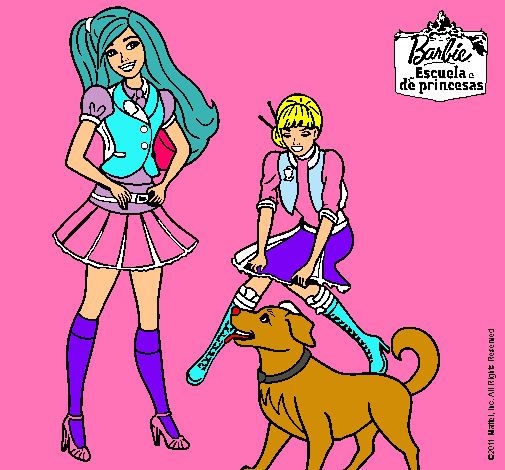 Barbie con su perrito y una amiga