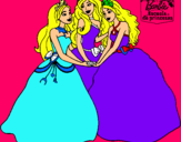 Dibujo Barbie y sus amigas princesas pintado por flcb