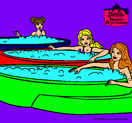 Barbie y sus amigas en el jacuzzi