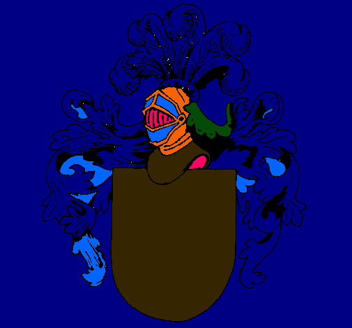 Dibujo Escudo de armas y casco pintado por cuadroz
