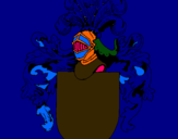 Dibujo Escudo de armas y casco pintado por cuadroz