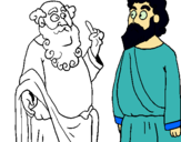 Dibujo Sócrates y Platón pintado por elianet
